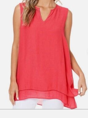 Cristina B Double Layer Hi-Lo Hem Top